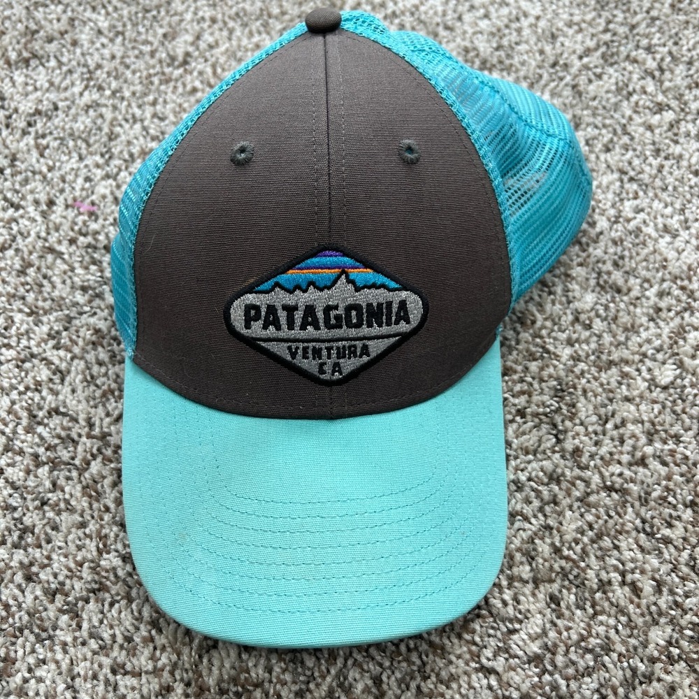 Patagonia Ventura California Fitz Roy Patch Mountains Hat Cap Adjustable Blue